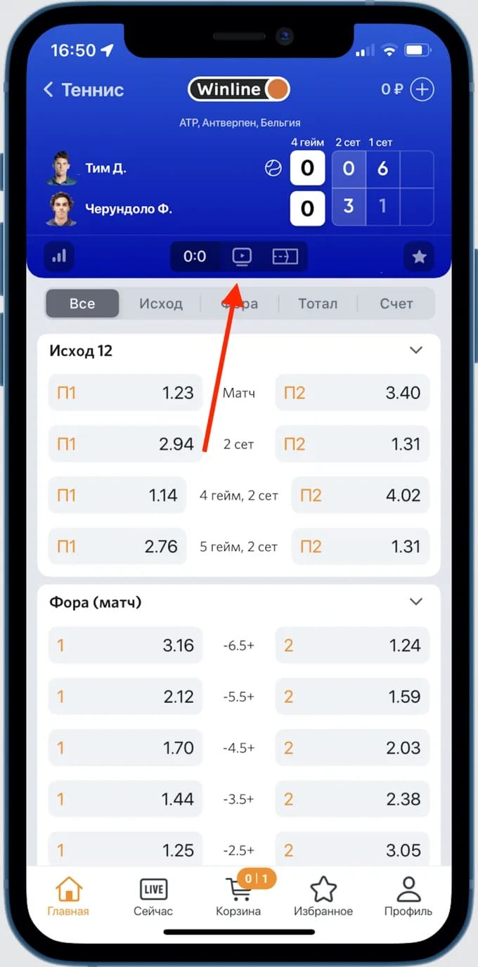 Как открыть видеотрансляцию в приложении Винлайн-2