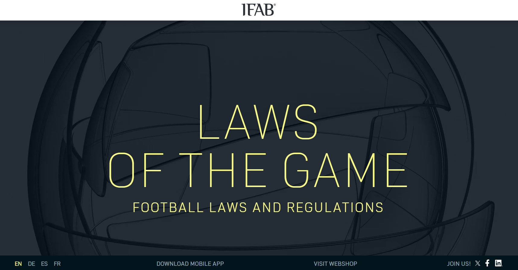 Официальный сайт регулятора мировых футбольных правил IFAB