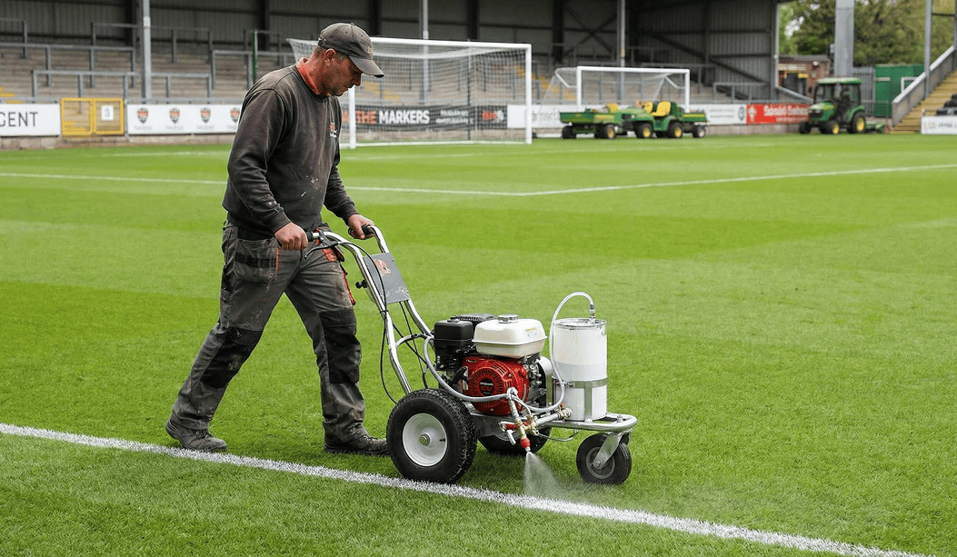 Нанесение разметки на футбольное поле
