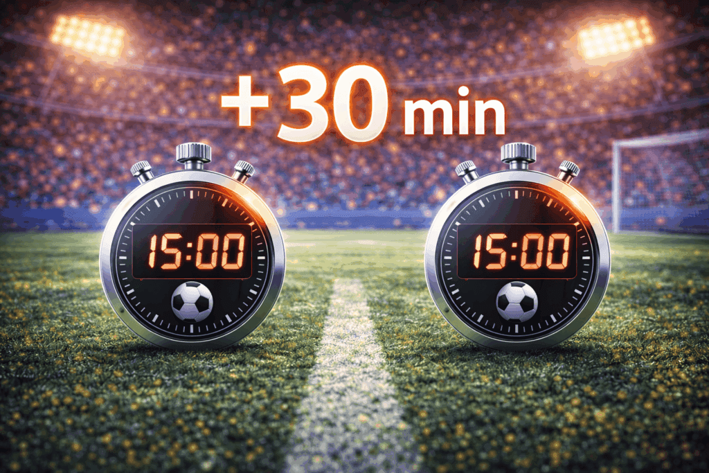 Сколько может длиться овертайм в футболе