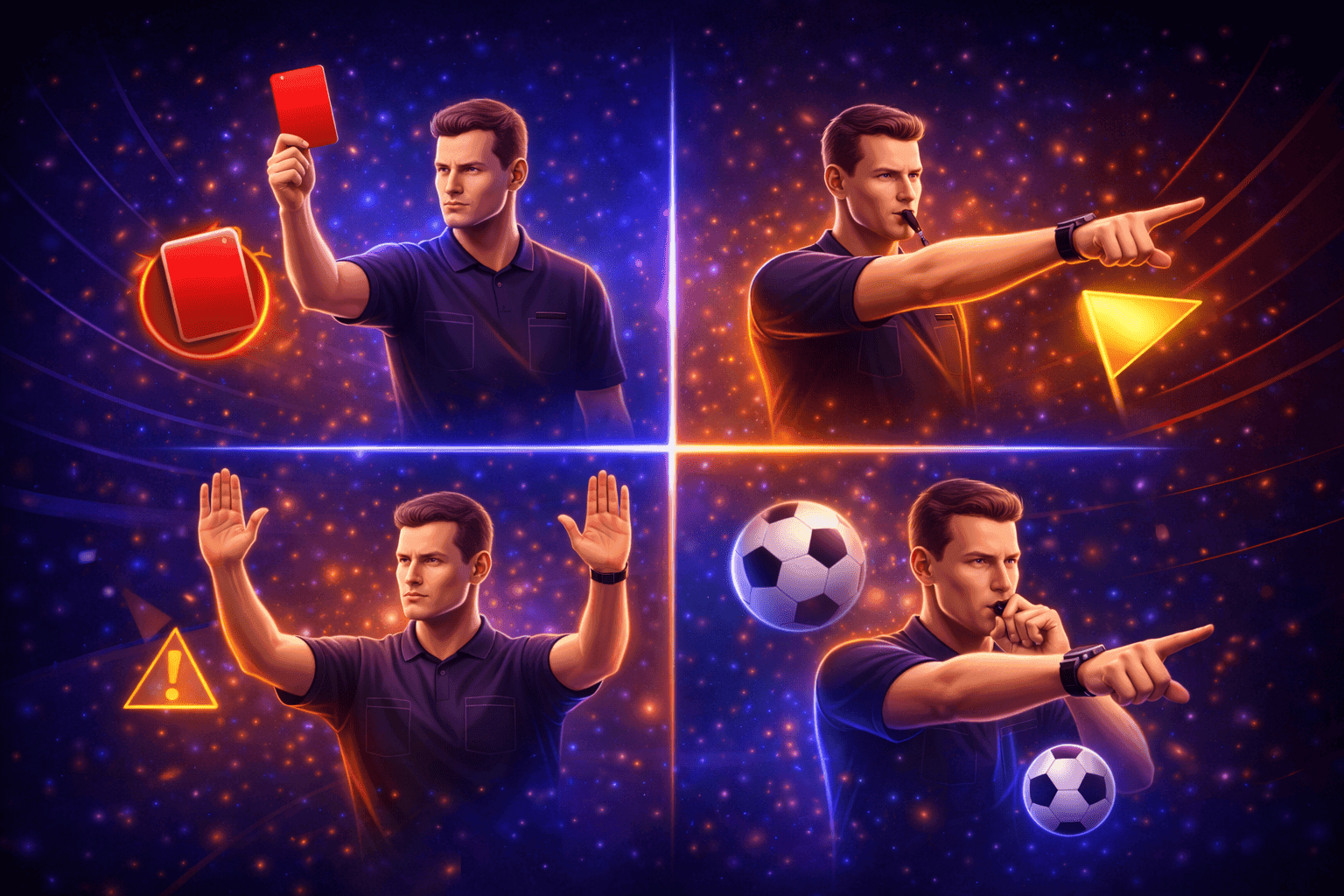 Жесты судей в футболе: фото и объяснения