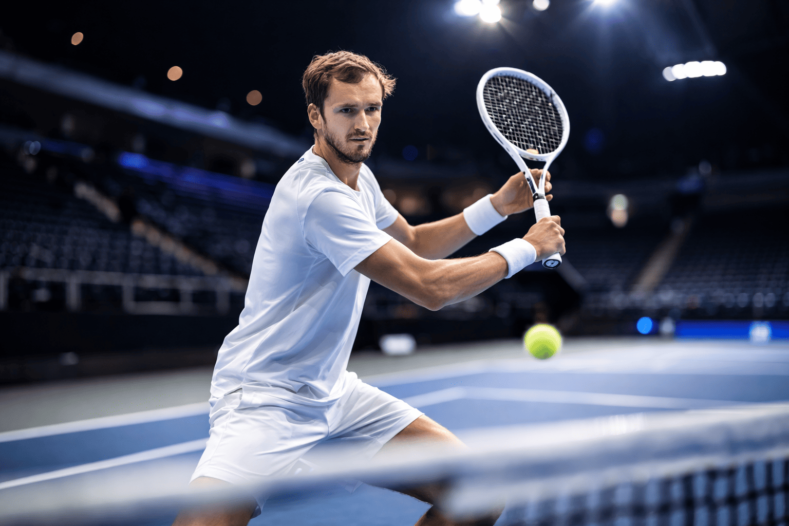 Медведев уверенно вышел в финал турнира в Дубае, обыграв Оже-Альяссима