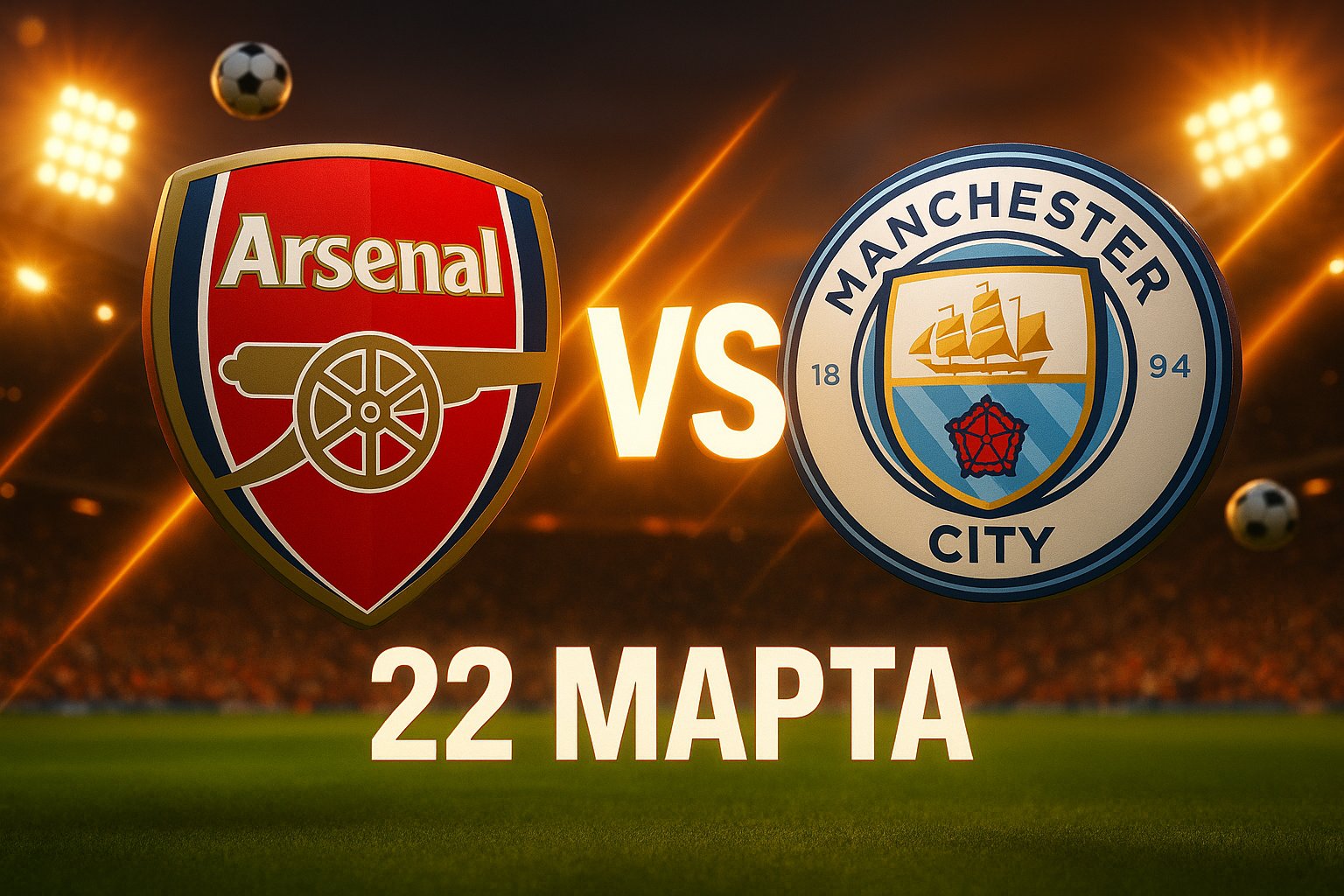 Арсенал – Манчестер Сити 22 марта 2026: прогнозы и ставки на матч