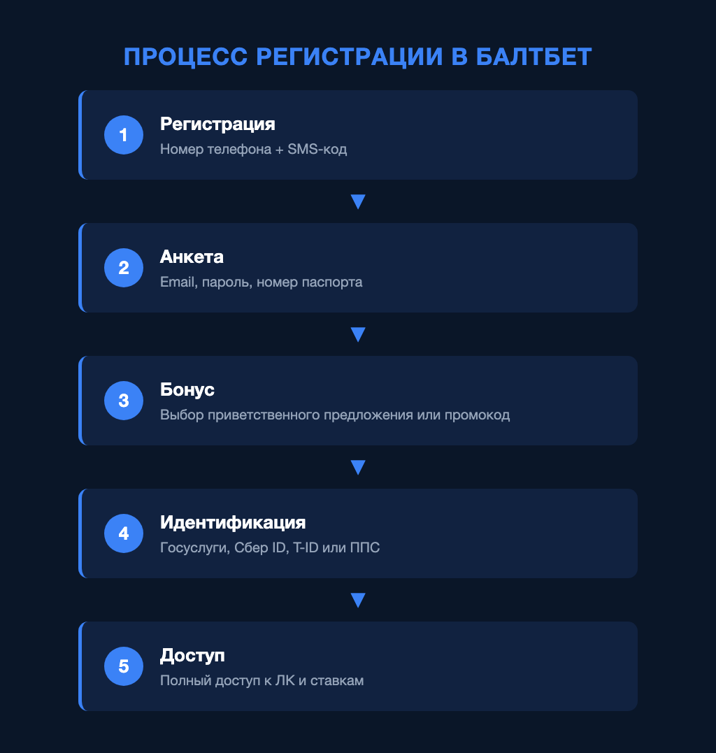 Процесс регистрации и идентификации в Балтбет