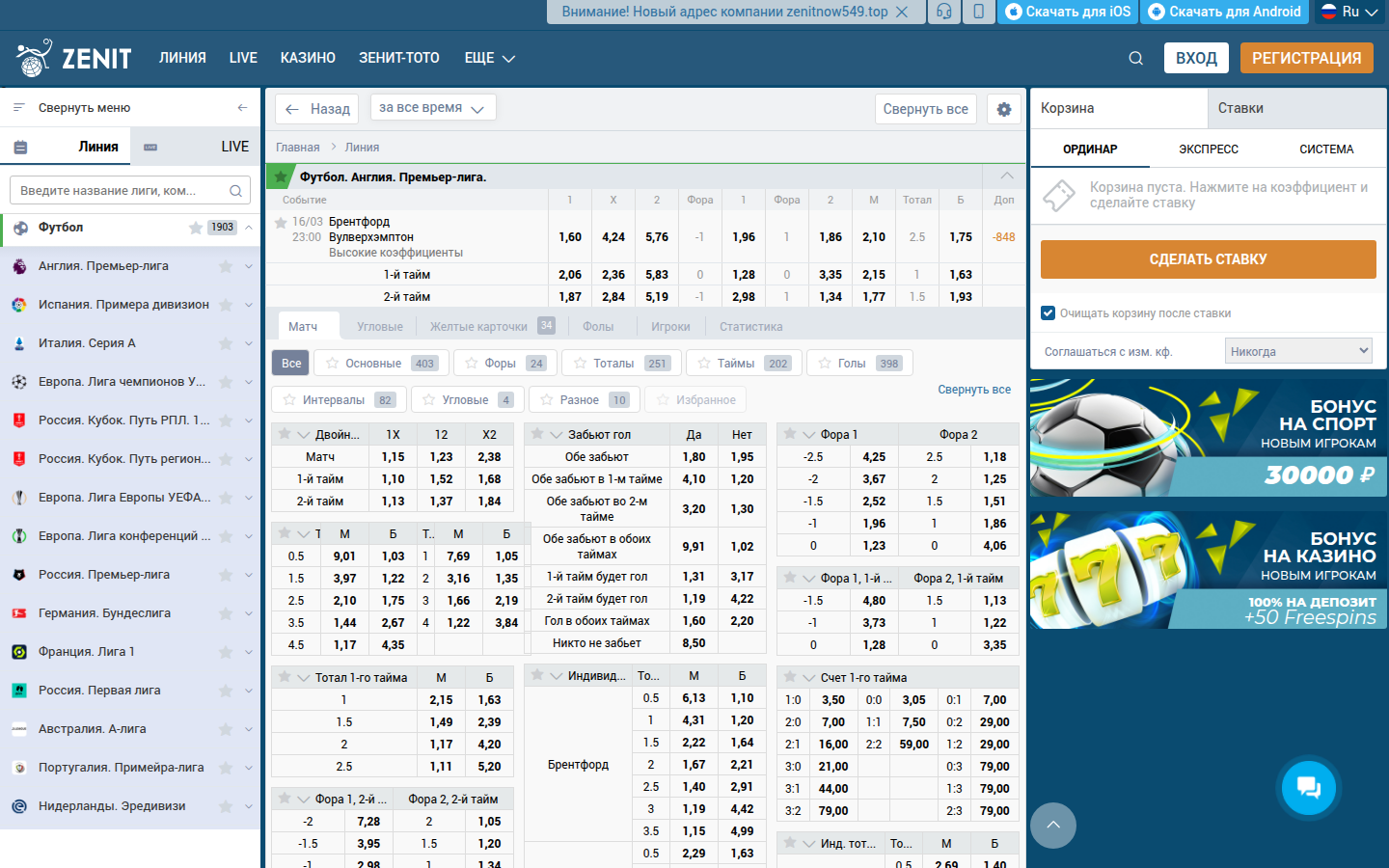 Роспись футбольного матча