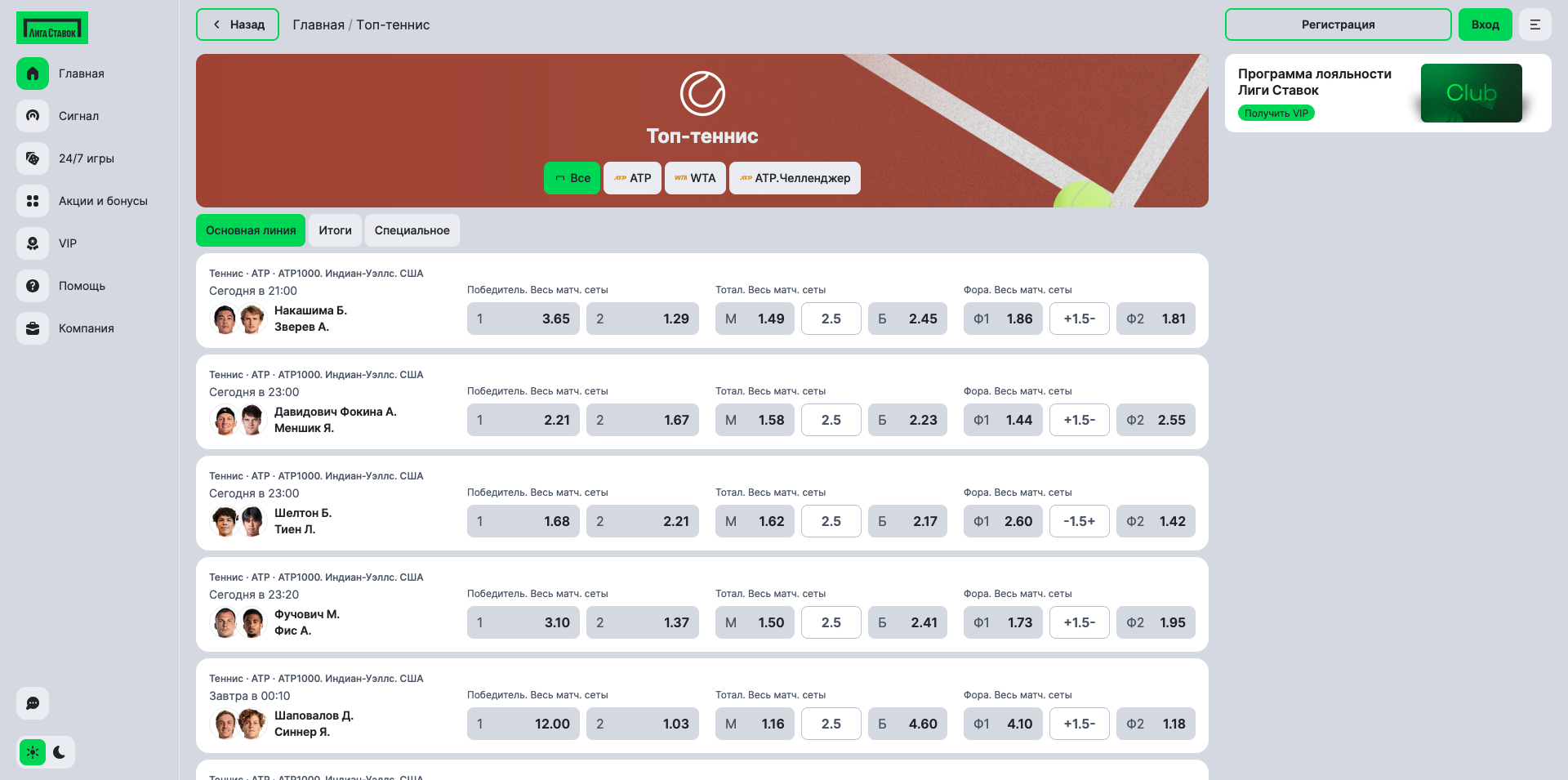 Линия ставок