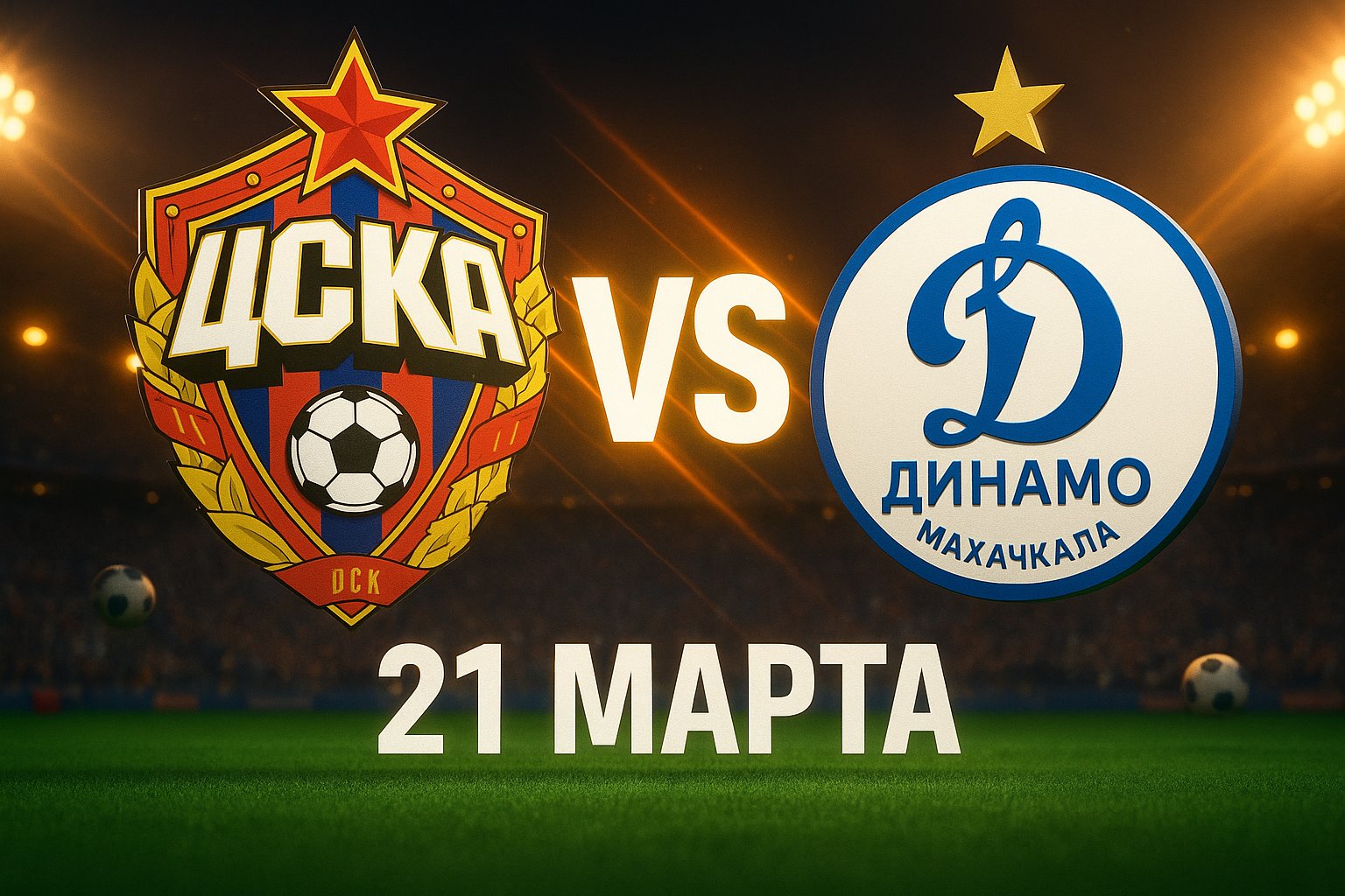 ЦСКА (Москва) – Динамо (Махачкала) 21 марта 2026: прогнозы и ставки на матч