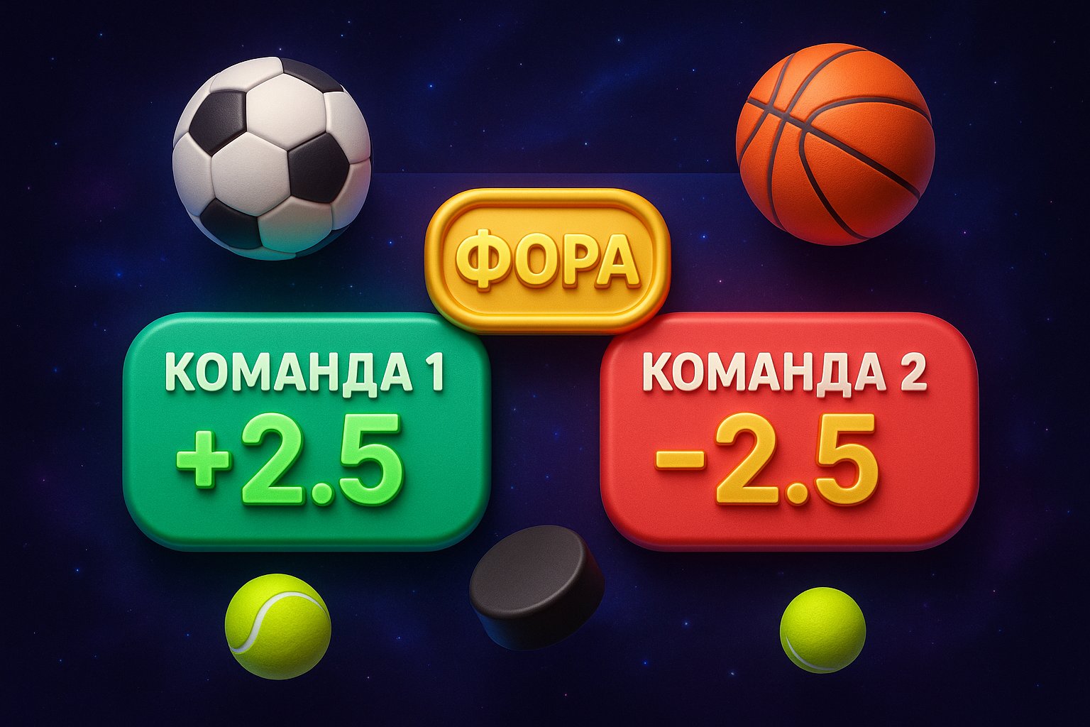 Фора (2,5) – что означает Ф(-2,5) и Ф(+2,5) и подробные примеры расчета